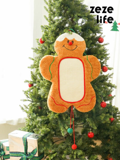 Christmas Cat Scratcher: Gingerbread Man Cat Scratching Mat