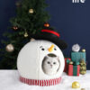 Snowman Cat Covered Bed - Christmas Cat Bed