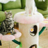 Mushroom Cat Tree & Three Mushroom Flower Cat Tower