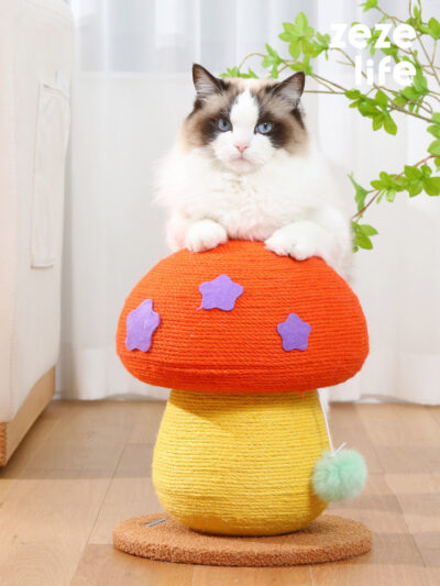 Mushroom Cat Scratching Post - mushroom cat scratcher