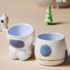 Astronaut Ceramic Elevated Cat Bowls