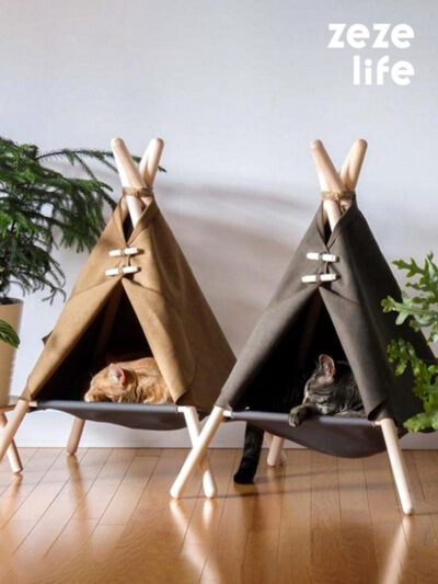 Retro Style Cat Teepee Bed