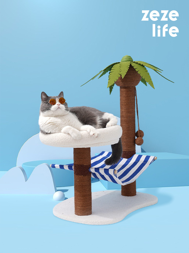 Palm Tree Cat Tree with Hammock