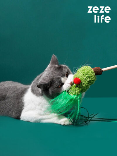 Christmas Tree Elf Cat Teaser - Christmas Cat Toys