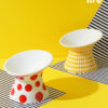 Polka Dot & Rhombus Elevated Cat Bowls