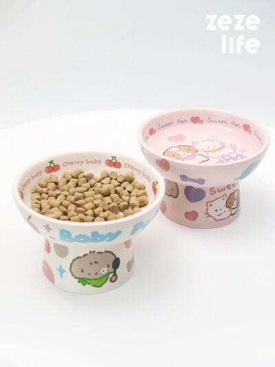 Childlike Ceramic Cat Bowl