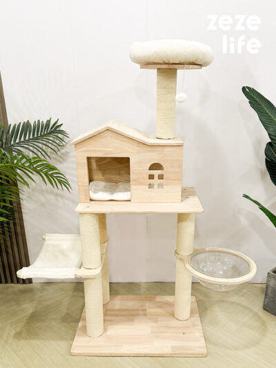 Wooden House Solid Wood Cat Tree