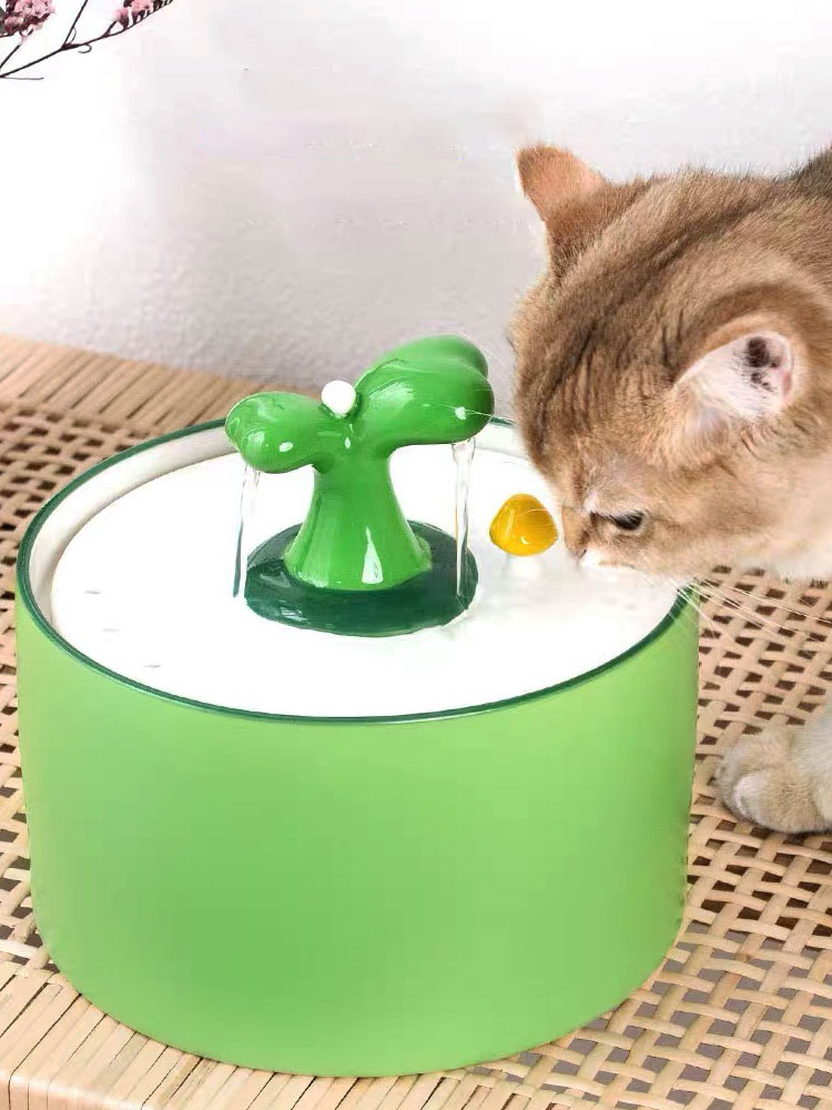 Фонтанчик для воды Sapling Cat - Керамическая поилка для кошек - ZezeLife