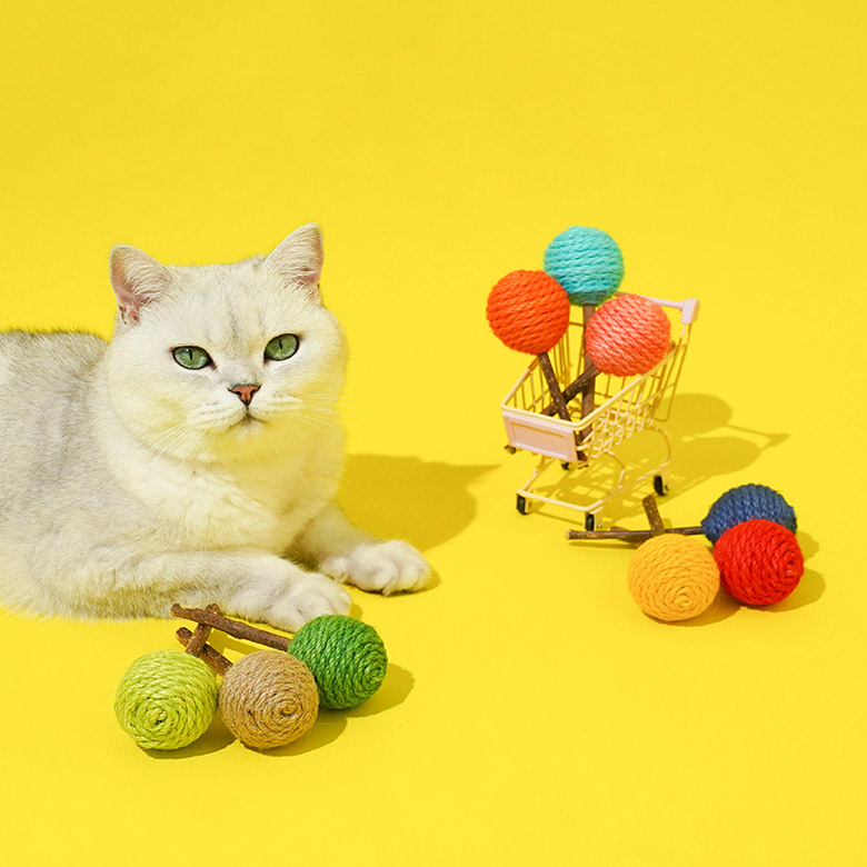 Jouet pour chat à l'herbe à chat fleur rouge - ZezeLife