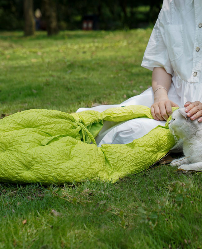 Borsa gatto goffrata verde