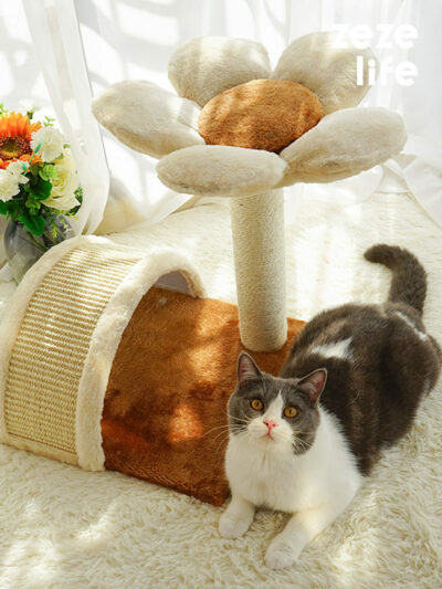 Cream Color Flower Cat Tree