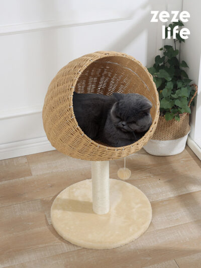 Woven Rattan Cat Tree