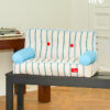 Blue and White Striped Cat Couch