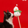 Christmas Snowman Catnip Cat Wand Toy