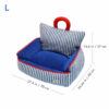 Charming Blue Striped Cat Couch