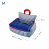 Charming Blue Striped Cat Couch