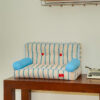 Blue and White Striped Cat Couch