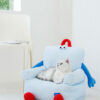 Big-Eyed Blue Hug Cat Couch