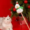 Christmas Snowman Catnip Cat Wand Toy