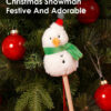 Christmas Snowman Catnip Cat Wand Toy