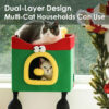 Foldable Christmas Gift Box Cat Bed - Christmas Cat Bed