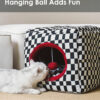 Black and White Checkered Cat Bed &Dice Cat Cave Bed