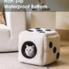 Black and White Checkered Cat Bed &Dice Cat Cave Bed