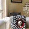 Black and White Checkered Cat Bed &Dice Cat Cave Bed