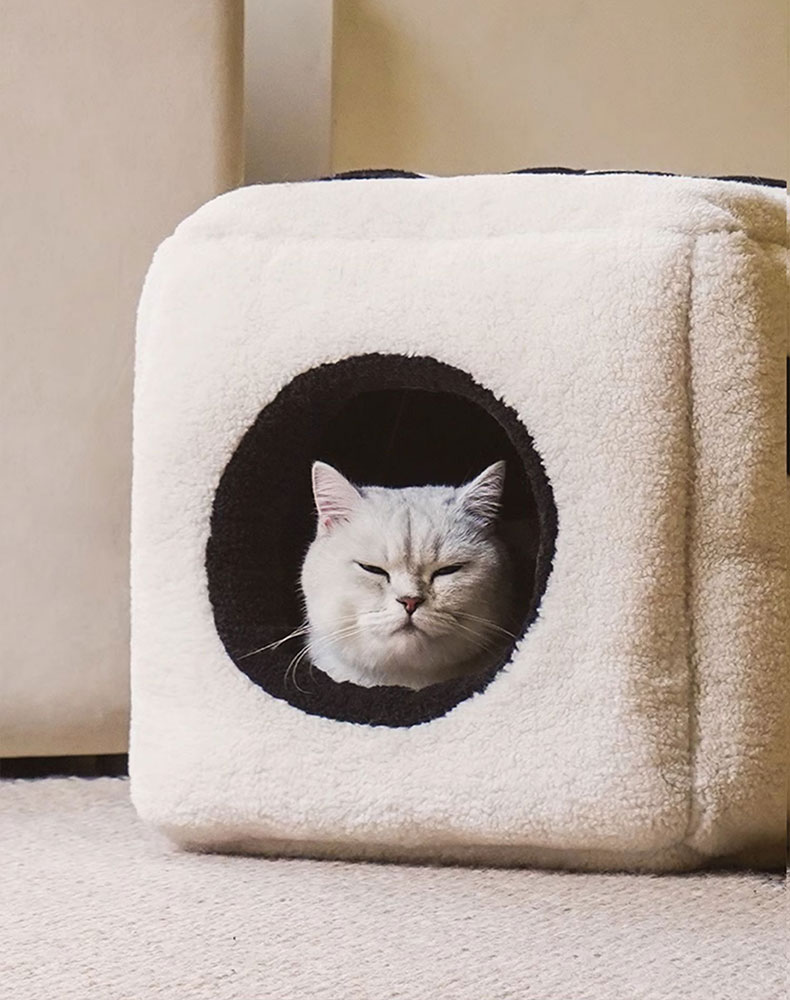 Cama Caverna Para Gatos Meow Mates - Refúgio Aconchegante Em Formato De Donut