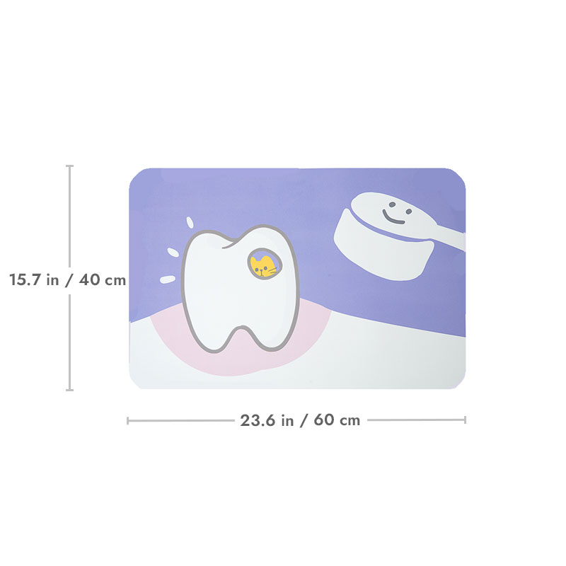 Cartoon Teeth Cat Food Mat