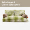 Green Vintage Diamond Cat Couch