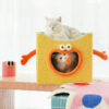 Foldable Smiley Cat Cave Bed