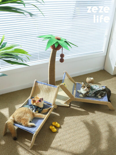 Coconut Tree Cat Scratching Post & Cat Recliner