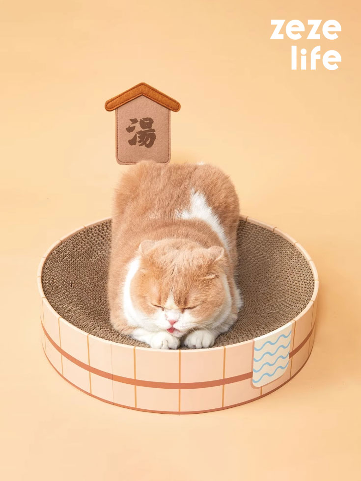 Japanese-Style Hot Springs Cat Scratcher Bed