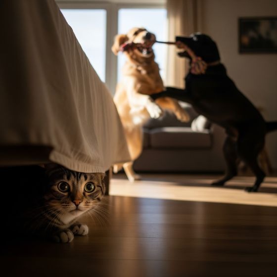 How to Get Cats Out From Under the Bed When You Have Multiple Pets image