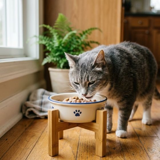 Elevated Cat Bowls for Older Cats and Elevated Cat Bowls for Arthritis image