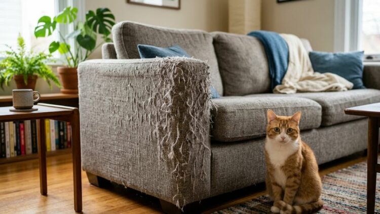 How to Fix a Couch From Cat Scratches and Hide Marks