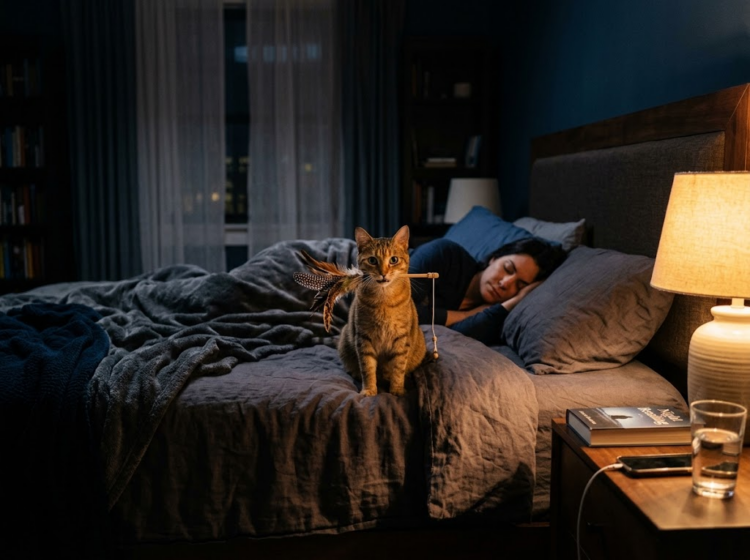 Why Does My Cat Bring Me Toys at Night? image
