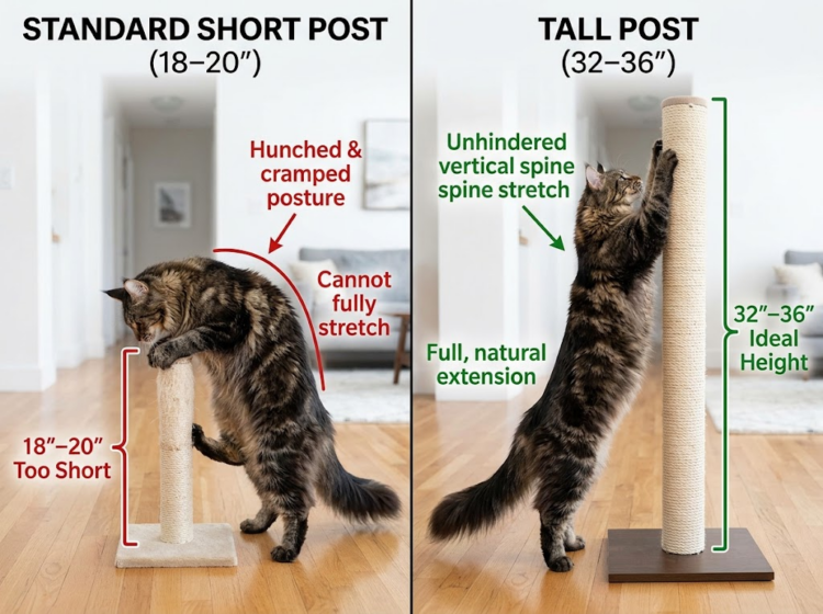 tall-sisal-scratching-post-for-large-cats-height-comparison image