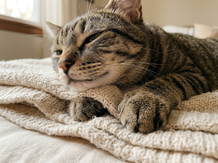 why-is-my-cat-kneading-my-blanket-purring image