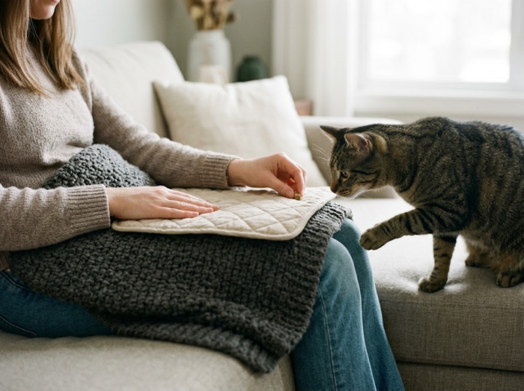 redirecting-cat-kneading-dedicated-mat image