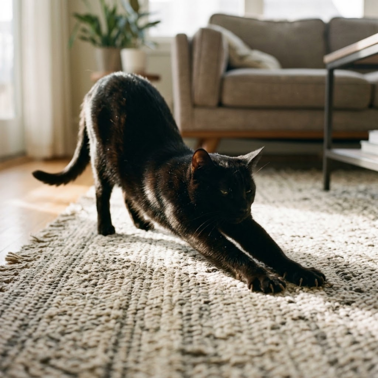 cat-stretching-leg-muscles-front-paws image